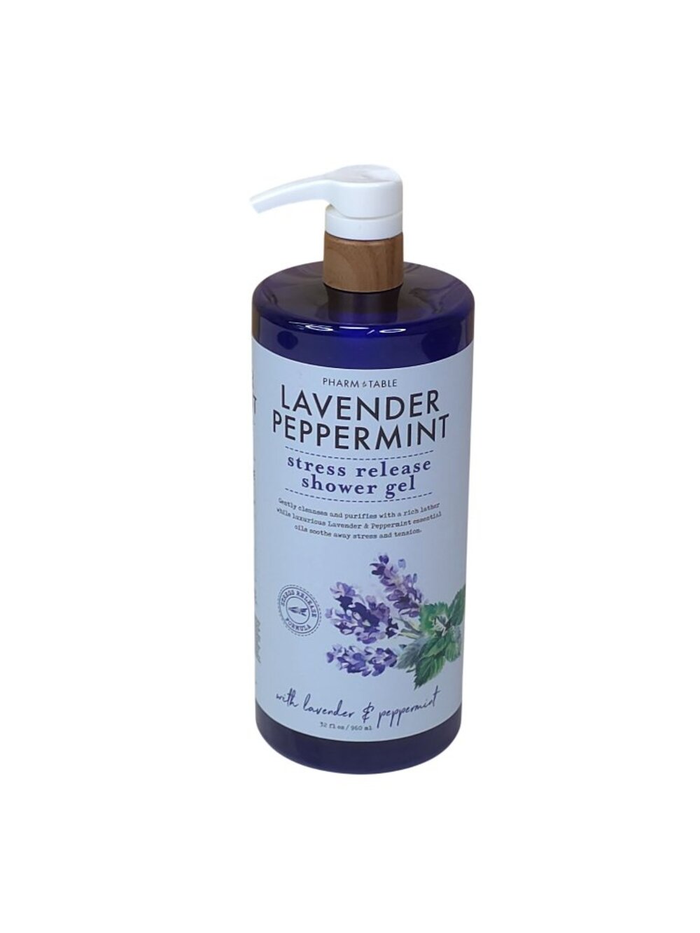 Pharm Table Lavender Peppermint Stress Release Shower Gel 32 Fl Oz With Pump